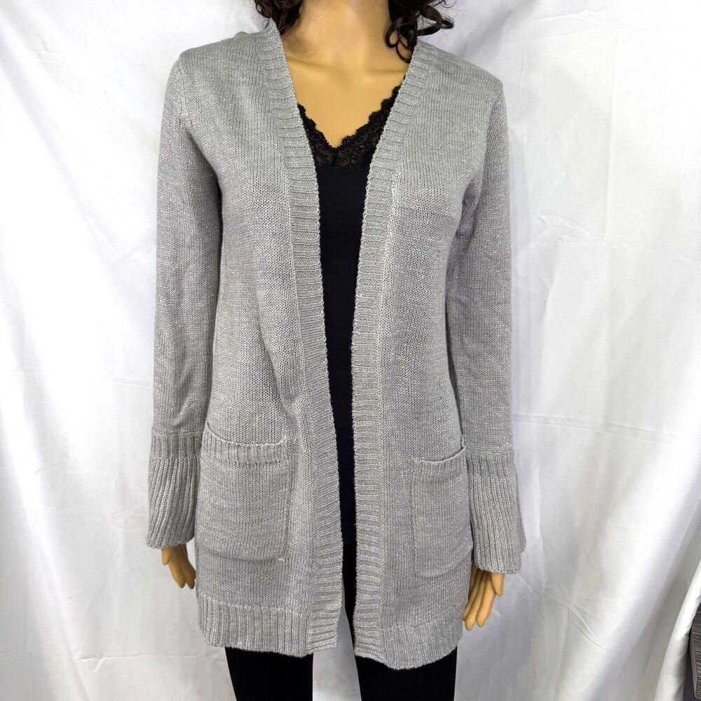 P.S. Aeropostale Lightweight Cardigan Girl's Size L (14) Light Gray NWT - Picture 2 of 9